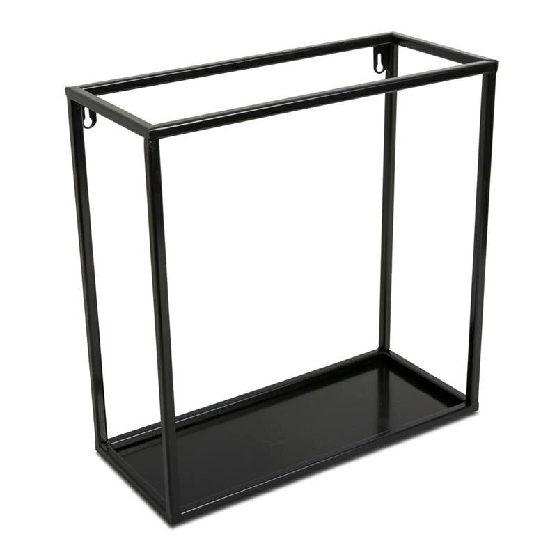 Raft de perete Loft metal negru 35 cm