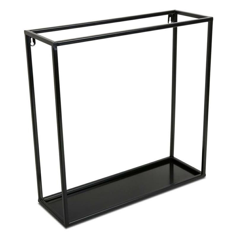 Raft de perete Loft metal negru 45 cm