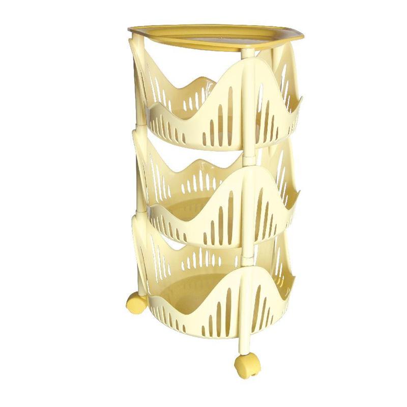 Etajera de bucatarie, 3 rafturi, galbena