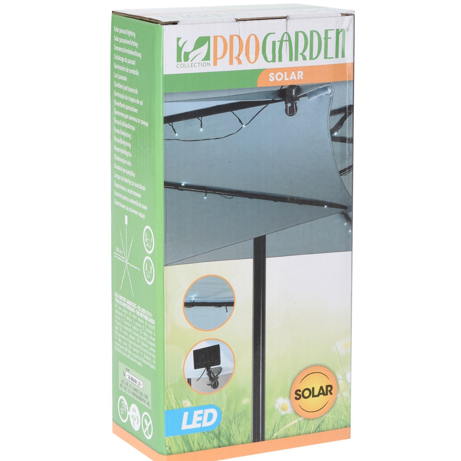 Ghirlanda lumini Progarden, pentru umbrela 300 cm, incarcare solara