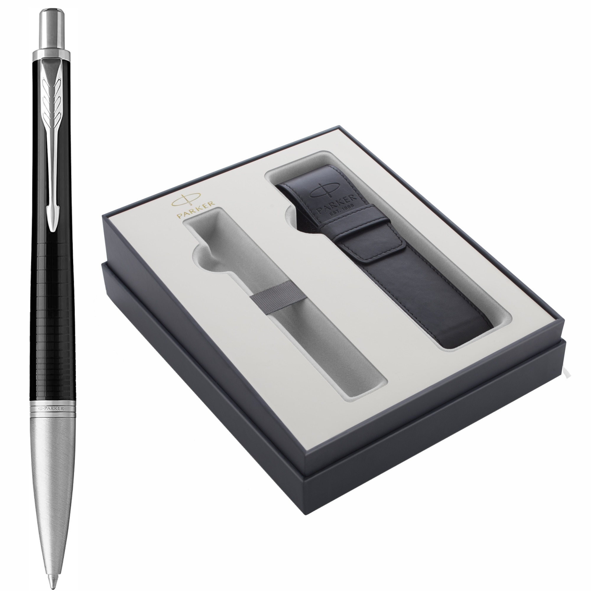 Pix Parker Urban Royal Premium Ebony Metal Chiselled Personalizat prin Gravura Laser cu Etui Piele Parker Focus Collection