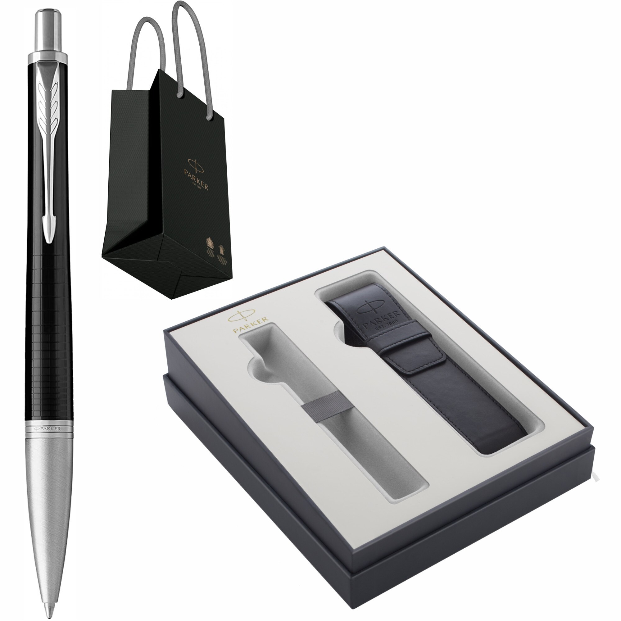 Pix Parker Urban Royal Premium Ebony Metal Chiselled Personalizat prin Gravura Laser cu Etui Piele Parker Focus Collection in Punga Parker