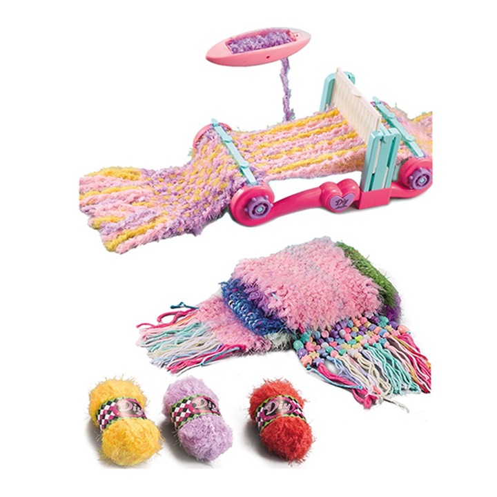 Gyermek szövőszék EmonaMall W3450, fonal, 3 év feletti gyermekek számára, többszínű/rózsaszín