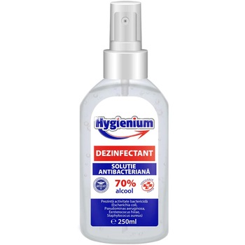 Solutie dezinfectanta Hygienium, cu 70 % alcool, efect antibacterian, 250 ml Solutie dezinfectanta Hygienium, cu 70 % alcool, efect antibacterian, 250 ml