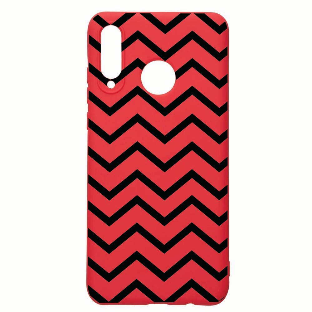 Husa Huawei P30 Lite, Zebra Line, rezistenta la uzura, anti-alunecare, din silicon Premium, Red, R52