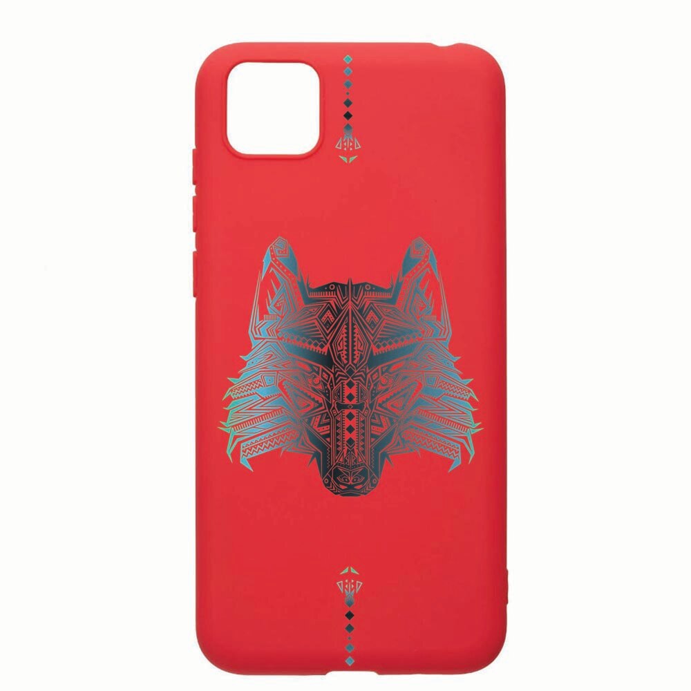 Husa Huawei Y5p, Wolf, rezistenta la uzura, anti-alunecare, din silicon Premium, Red, R50