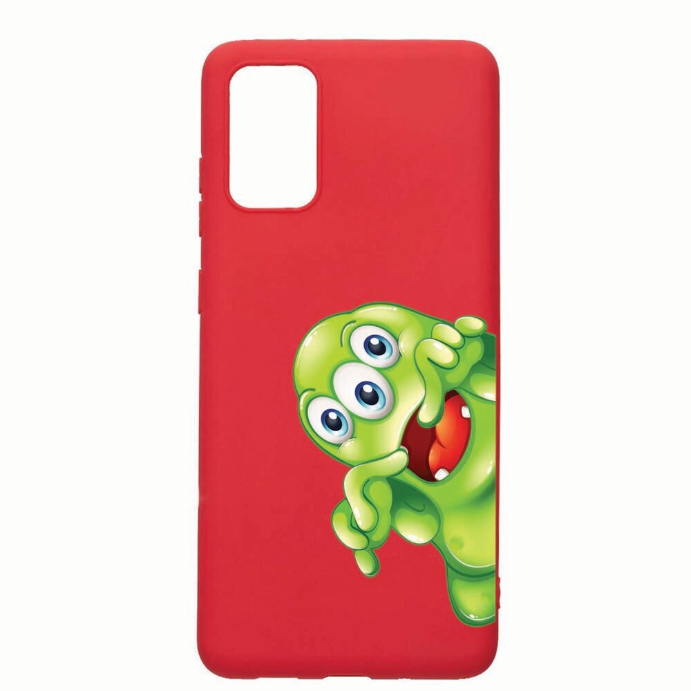 Husa Samsung Galaxy S20 Plus, Green Monster, rezistenta la uzura, anti-alunecare, din silicon Premium, Red, R60