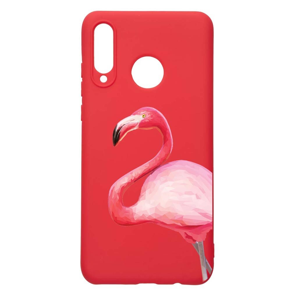Husa Huawei P30 Lite, Flamingo, rezistenta la uzura, anti-alunecare, din silicon Premium, Red, R55