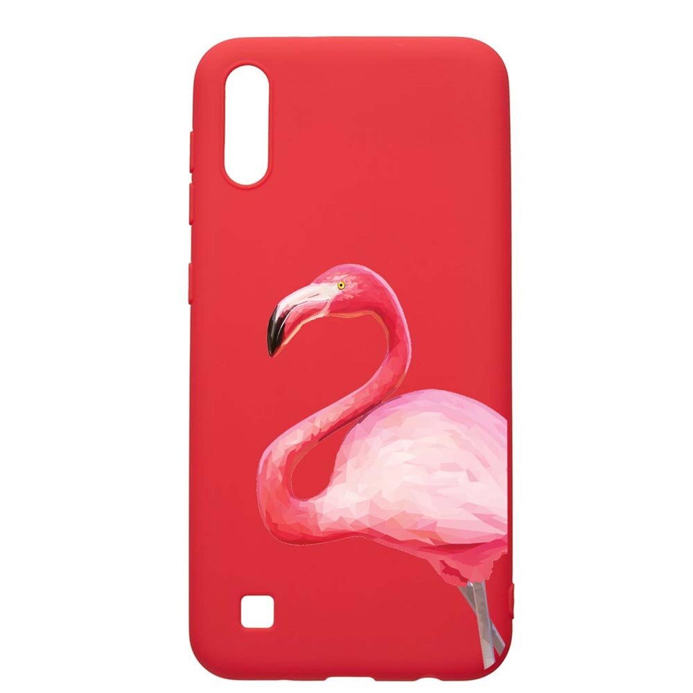 Husa Samsung Galaxy A10, Flamingo, rezistenta la uzura, anti-alunecare, din silicon Premium, Red, R55