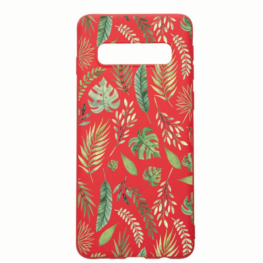 Husa Samsung Galaxy S10 Plus, Feathers, rezistenta la uzura, anti-alunecare, din silicon Premium, Red, R77