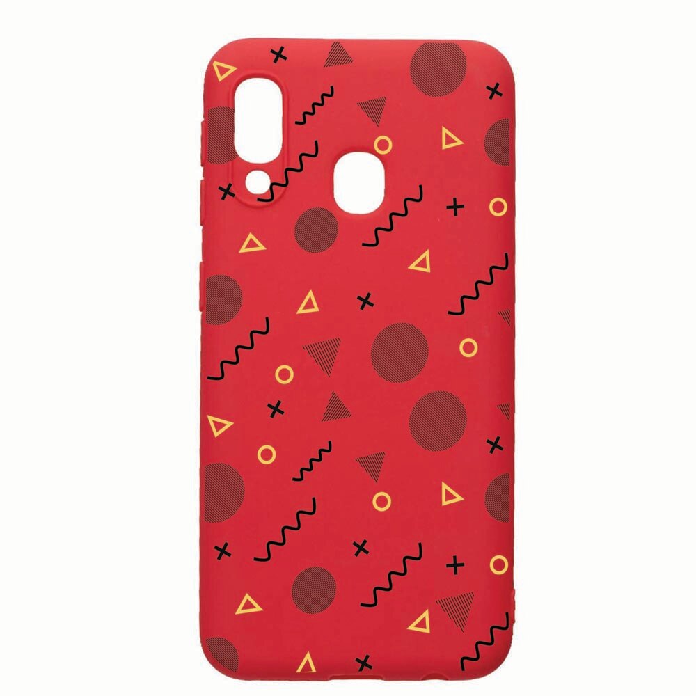 Husa Samsung Galaxy A20e, Abstract, rezistenta la uzura, anti-alunecare, din silicon Premium, Red, R74