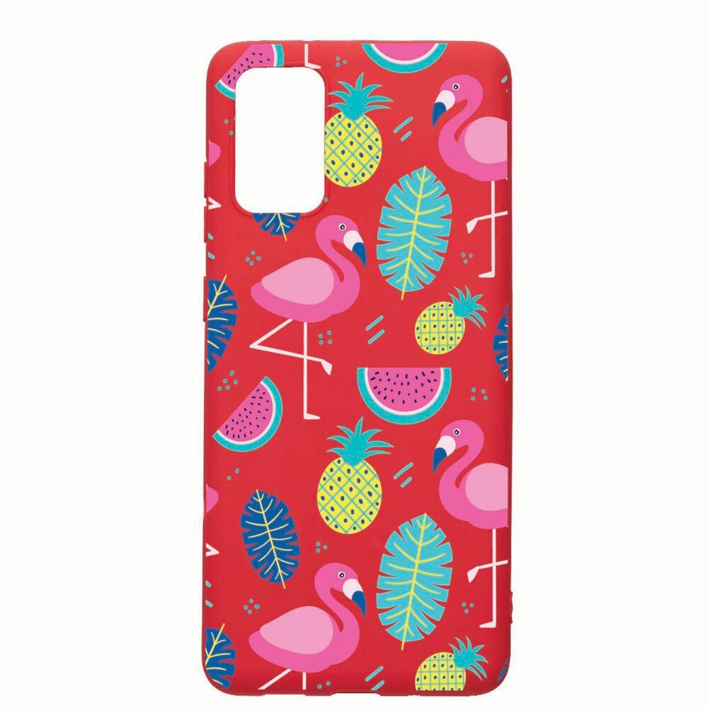 Husa Samsung Galaxy S20, Flamingo, rezistenta la uzura, anti-alunecare, din silicon Premium, Red, R91