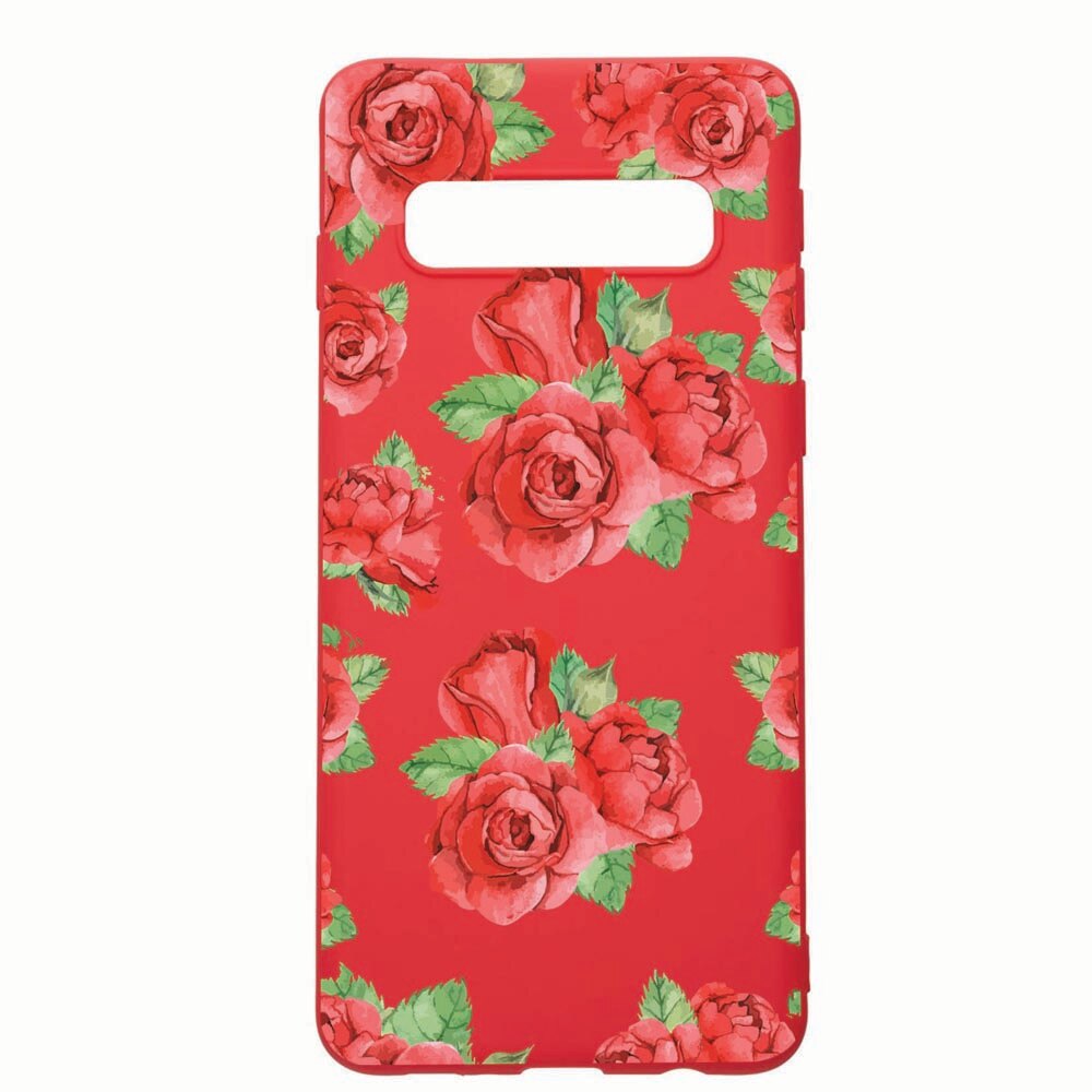 Husa Samsung Galaxy S10 Plus, Rose, rezistenta la uzura, anti-alunecare, din silicon Premium, Red, R97