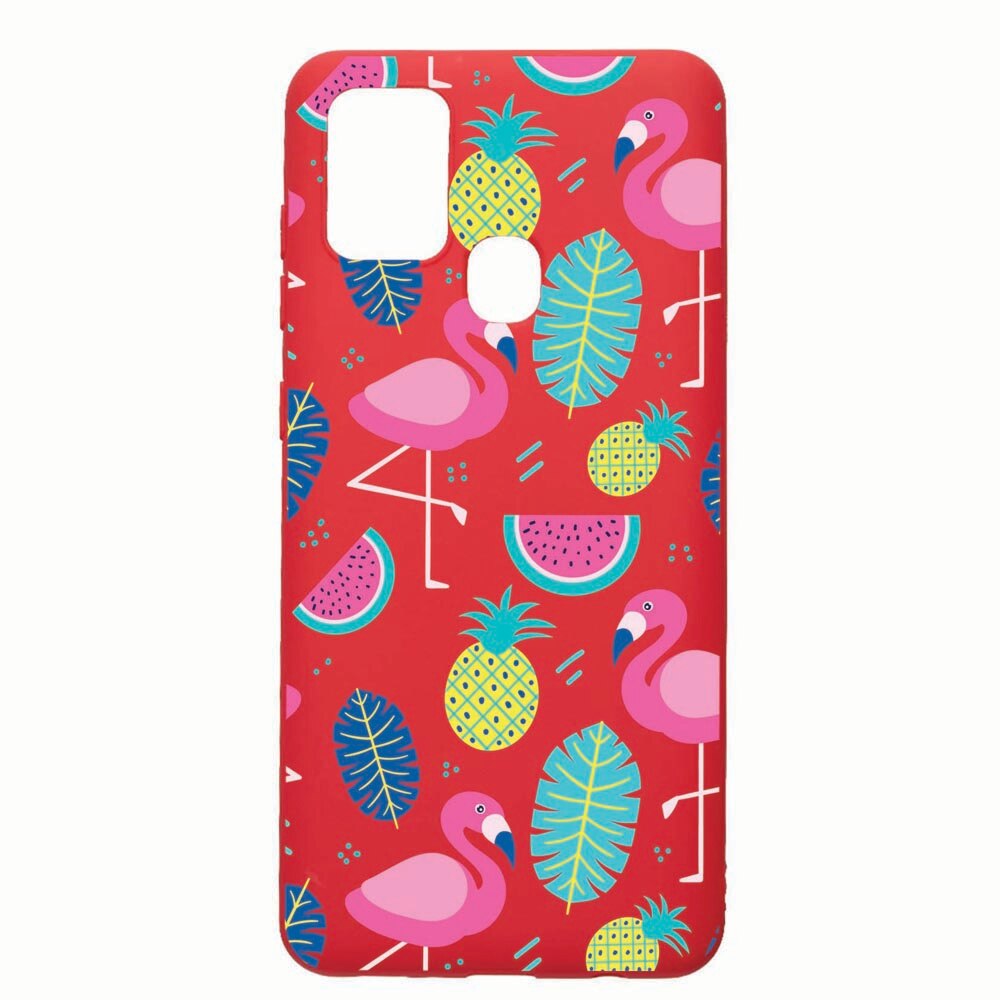 Husa Samsung Galaxy A21s, Flamingo, rezistenta la uzura, anti-alunecare, din silicon Premium, Red, R91