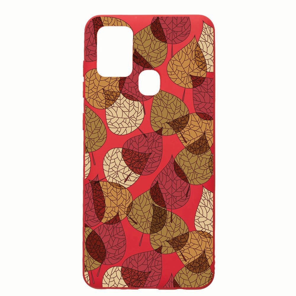 Husa Samsung Galaxy A21s, Feathers, rezistenta la uzura, anti-alunecare, din silicon Premium, Red, R98