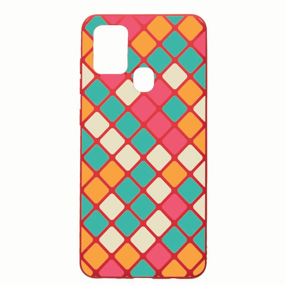 Husa Samsung Galaxy A21s, Mozaic, rezistenta la uzura, anti-alunecare, din silicon Premium, Red, R123