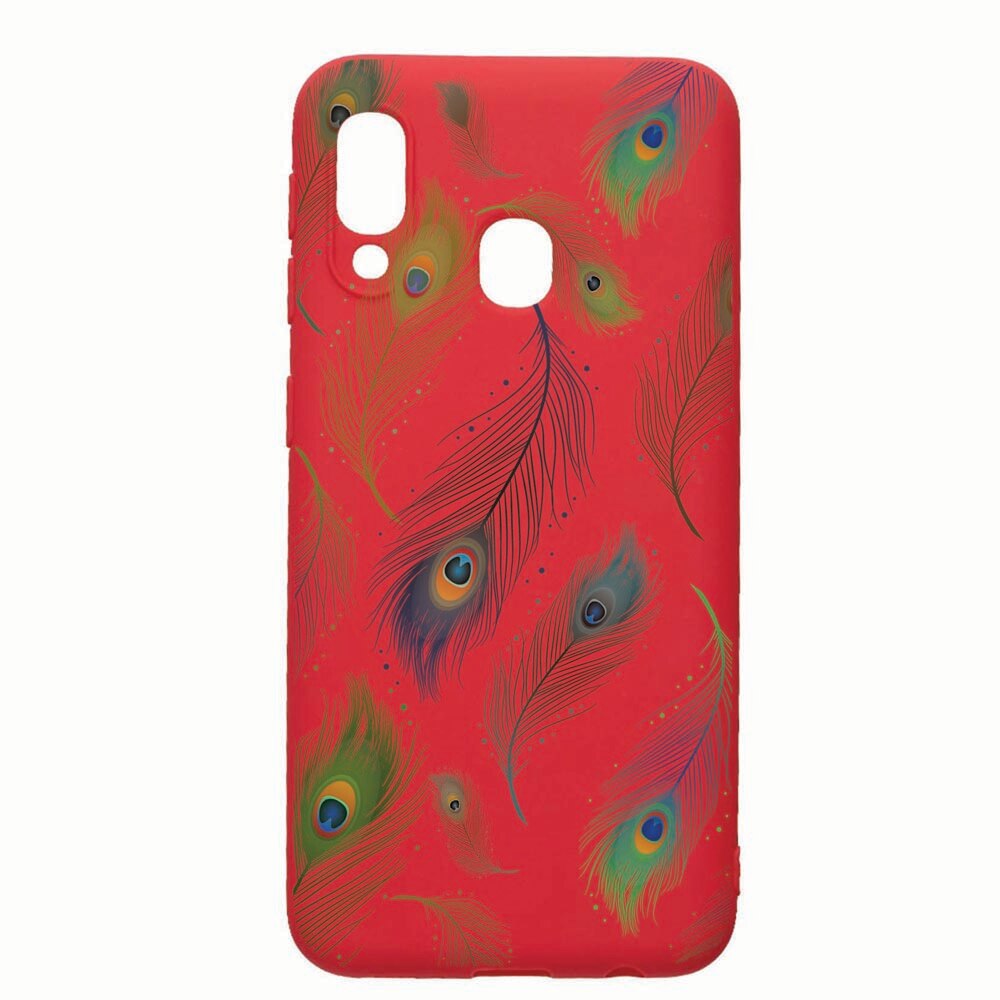 Husa Samsung Galaxy A20e, Peacock, rezistenta la uzura, anti-alunecare, din silicon Premium, Red, R152