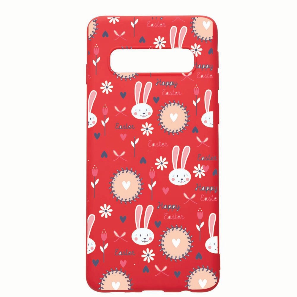 Husa Samsung Galaxy S10 Plus, Easter, rezistenta la uzura, anti-alunecare, din silicon Premium, Red, R189