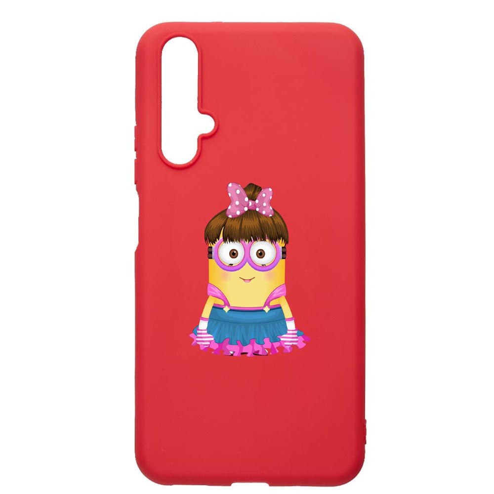Husa Huawei Nova 5T, Minion Girl, rezistenta la uzura, anti-alunecare, din silicon Premium, Red, R208