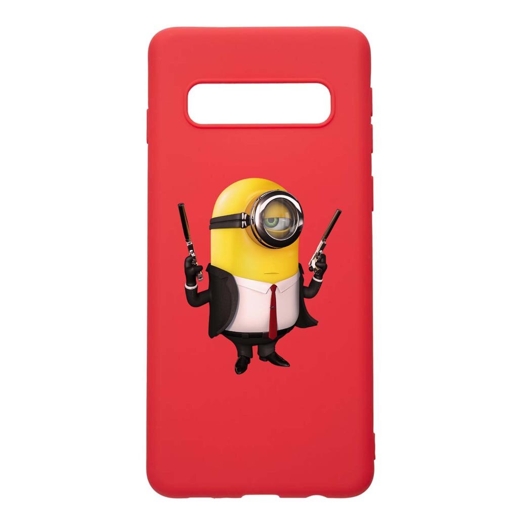 Husa Samsung Galaxy S10E, Minion Hitman, rezistenta la uzura, anti-alunecare, din silicon Premium, Red, R214