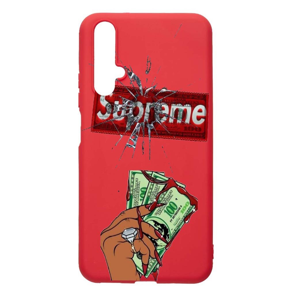 Husa Huawei Nova 5T, Supreme, Money, rezistenta la uzura, anti-alunecare, din silicon Premium, Red, R257