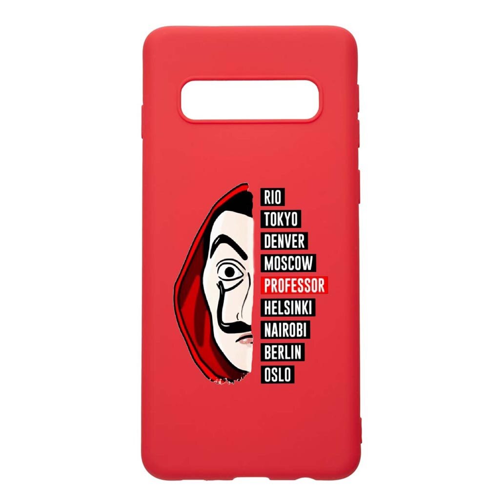 Husa Samsung Galaxy S10, La Casa De Papel, rezistenta la uzura, anti-alunecare, din silicon Premium, Red, R302