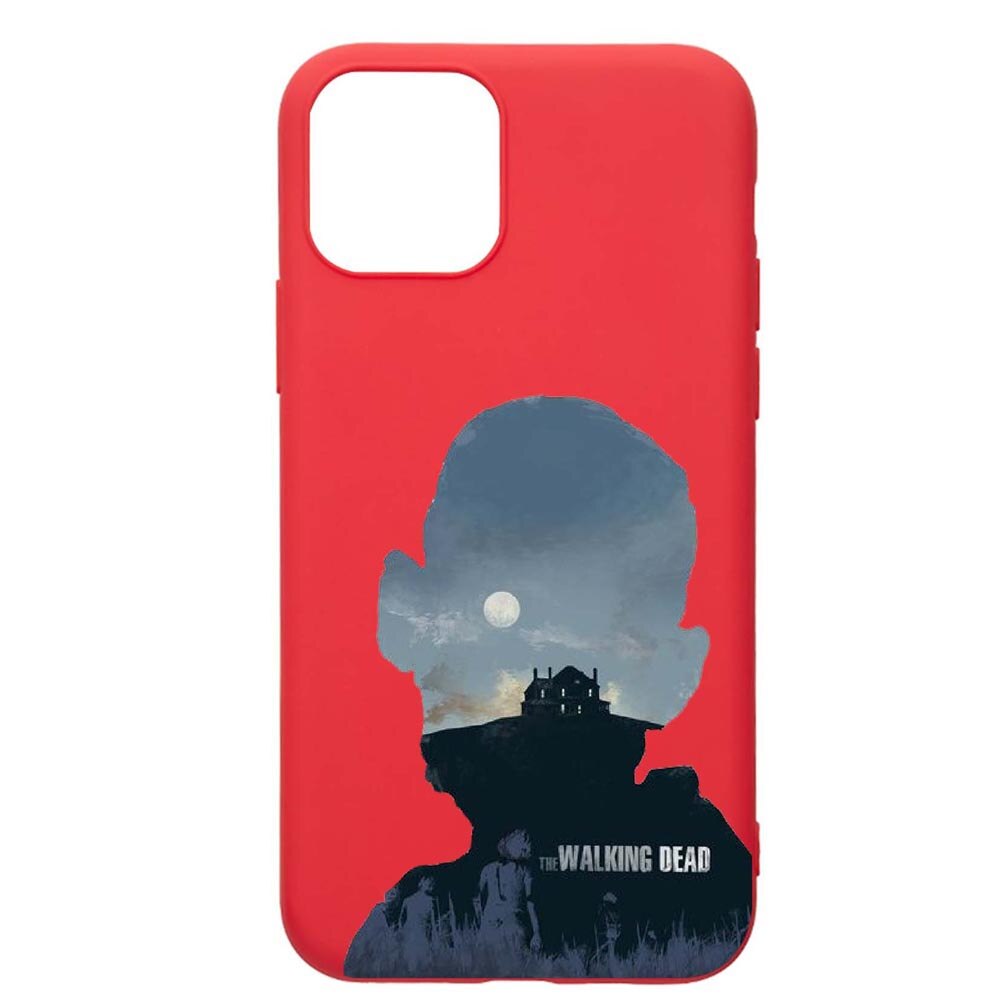Husa Apple iPhone 12 Max, The Walking Dead, rezistenta la uzura, anti-alunecare, din silicon Premium, Red, R303
