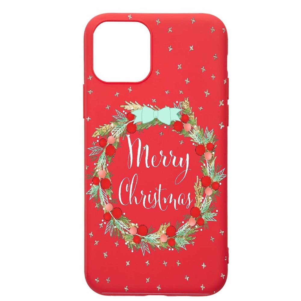 Husa Apple iPhone 12 Pro Max, Xmas, rezistenta la uzura, anti-alunecare, din silicon Premium, Red, R312