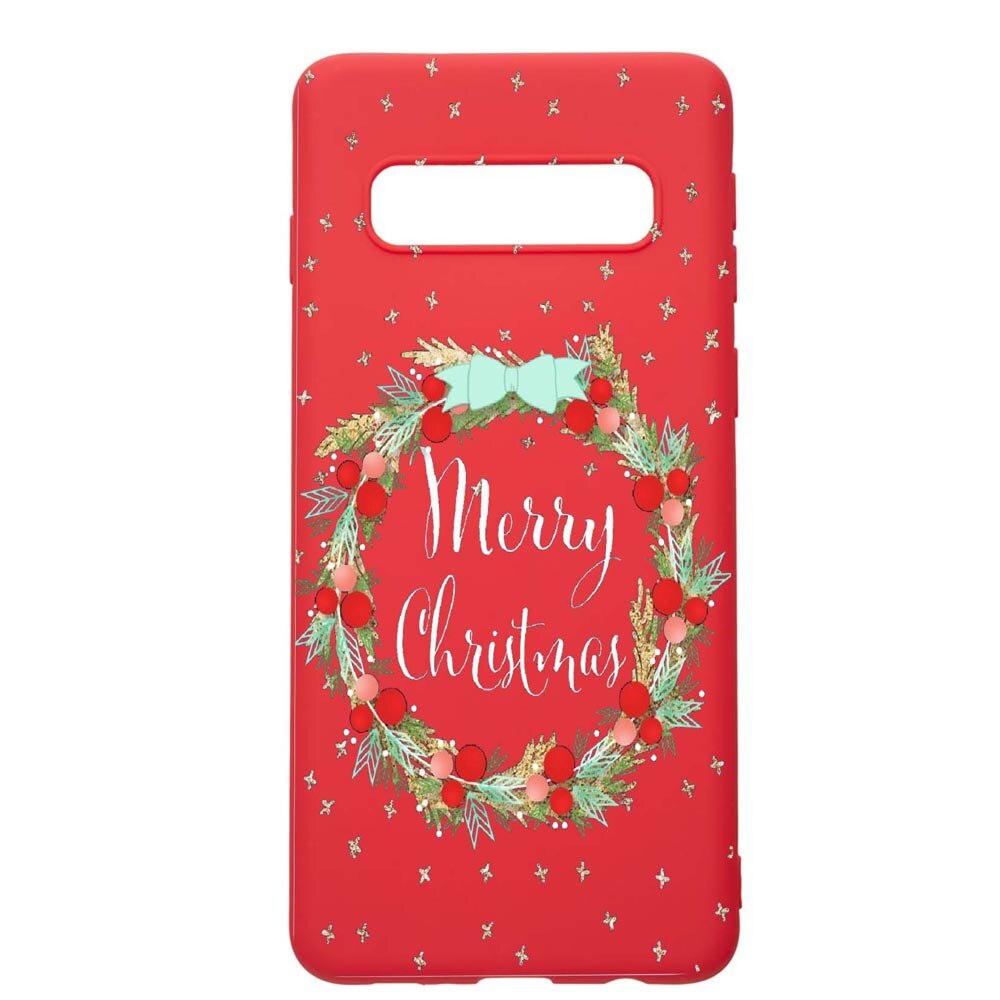 Husa Samsung Galaxy S10, Xmas, rezistenta la uzura, anti-alunecare, din silicon Premium, Red, R312