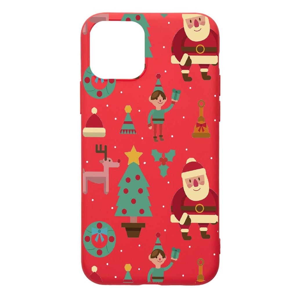 Husa Apple iPhone 12 Pro Max, Xmas, rezistenta la uzura, anti-alunecare, din silicon Premium, Red, R320