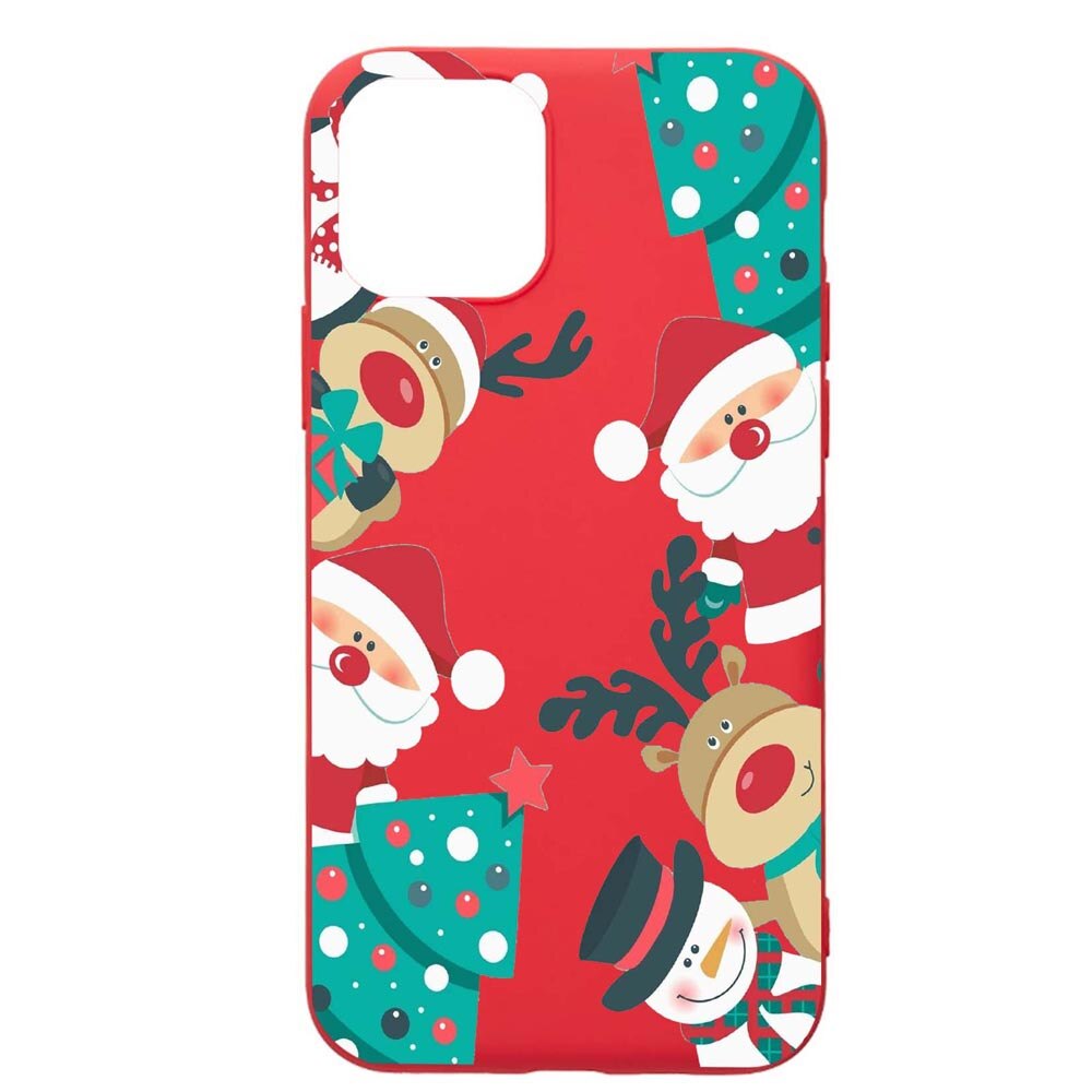 Husa Apple iPhone 11 Pro, Xmas, rezistenta la uzura, anti-alunecare, din silicon Premium, Red, R338