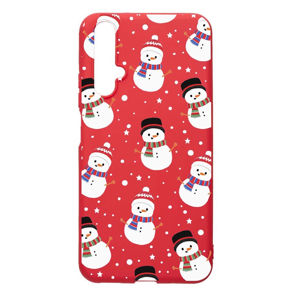 Husa Huawei Nova 5T, Snowman, rezistenta la uzura, anti-alunecare, din silicon Premium, Red, R351