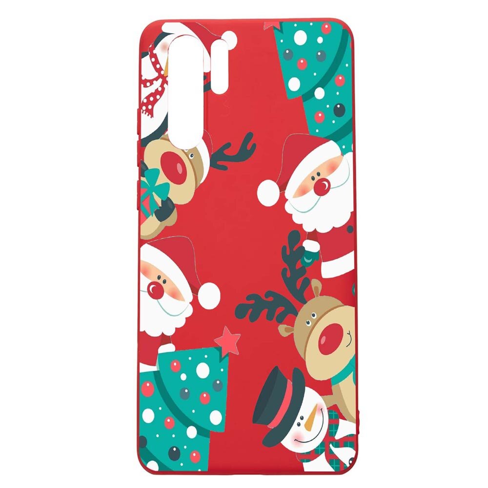 Husa Huawei P30 Pro, Xmas, rezistenta la uzura, anti-alunecare, din silicon Premium, Red, R338