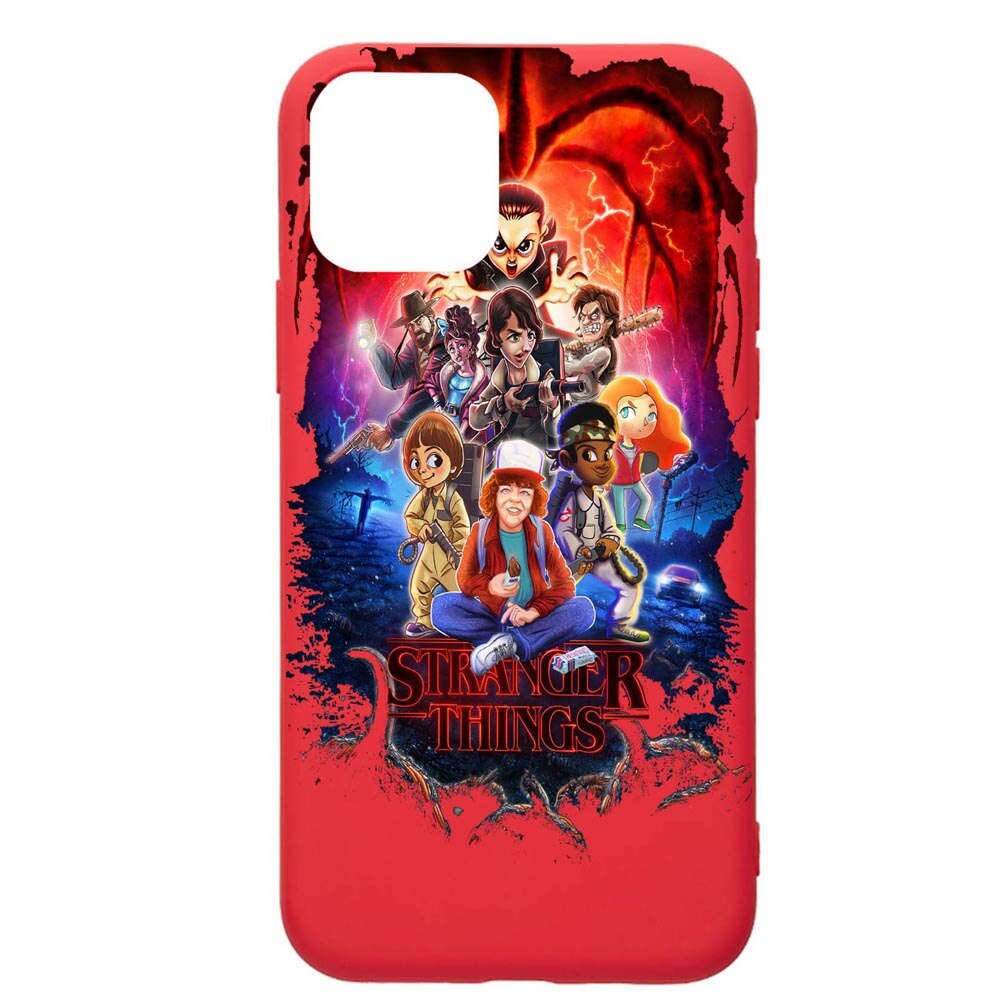 Husa Apple iPhone 12 Pro, Stranger Things, rezistenta la uzura, anti-alunecare, din silicon Premium, Red, R377