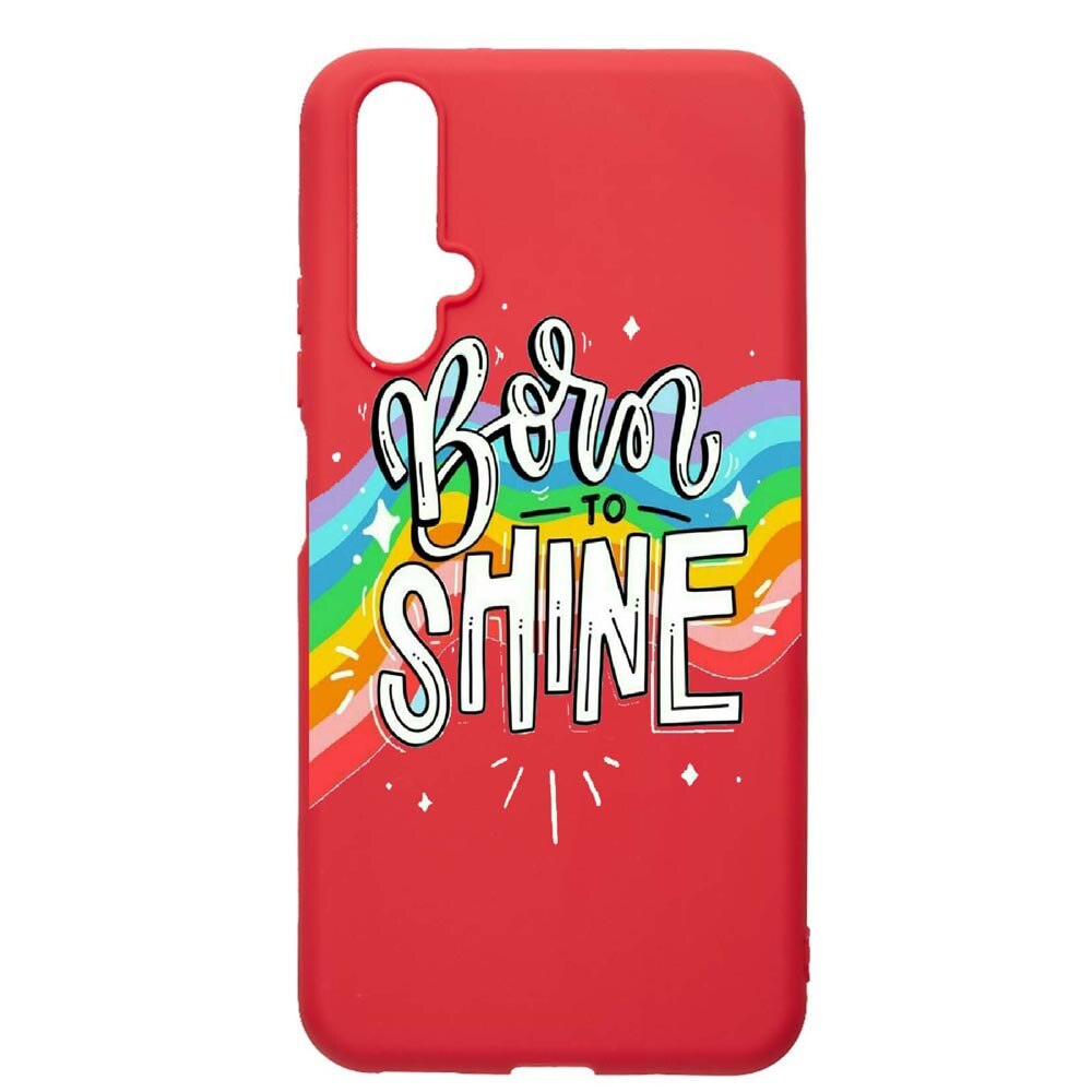 Husa Huawei Nova 5T, Born To Shine, rezistenta la uzura, anti-alunecare, din silicon Premium, Red, R489