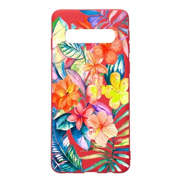 Husa Samsung Galaxy S10E, Tropical Flowers, rezistenta la uzura, anti-alunecare, din silicon Premium, Red, R498 Husa Samsung Galaxy S10E, Tropical Flowers, rezistenta la uzura, anti-alunecare, din silicon Premium, Red, R498