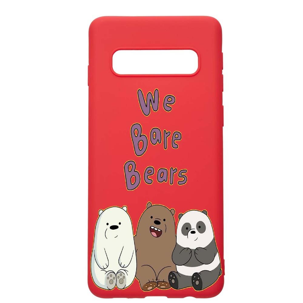 Husa Samsung Galaxy S10 Plus, We Bare Bears, rezistenta la uzura, anti-alunecare, din silicon Premium, Red, R588
