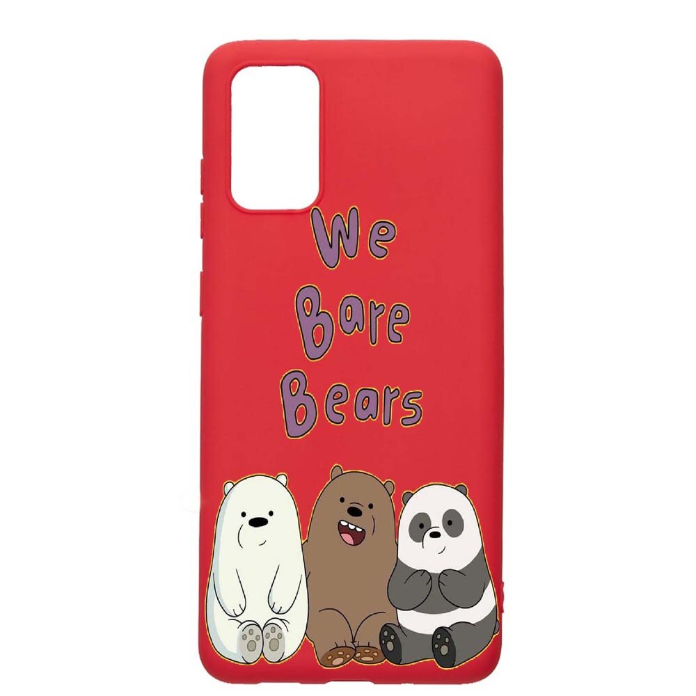 Husa Samsung Galaxy A51, We Bare Bears, rezistenta la uzura, anti-alunecare, din silicon Premium, Red, R588