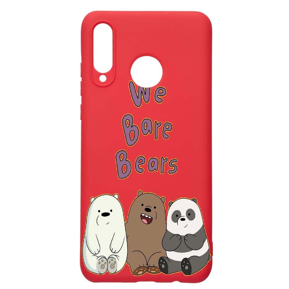 Husa Huawei P30 Lite, We Bare Bears, rezistenta la uzura, anti-alunecare, din silicon Premium, Red, R588