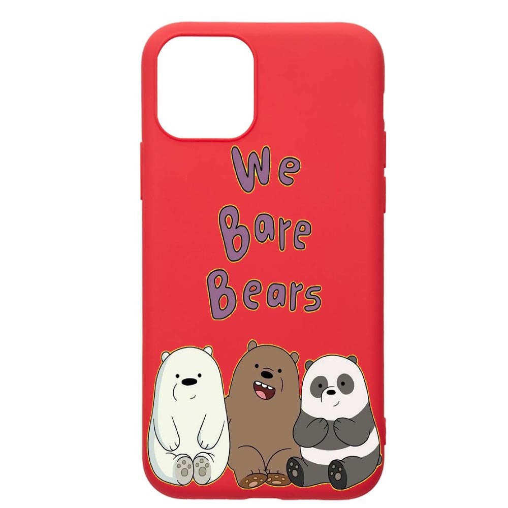 Husa Apple iPhone 12 Pro Max, We Bare Bears, rezistenta la uzura, anti-alunecare, din silicon Premium, Red, R588