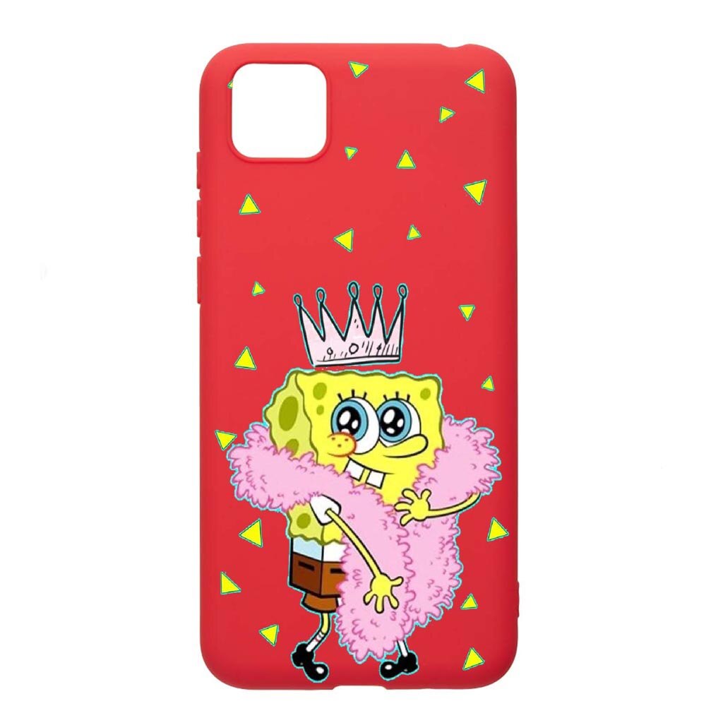 Husa Huawei Y5p, Spongebob, rezistenta la uzura, anti-alunecare, din silicon Premium, Red, R597