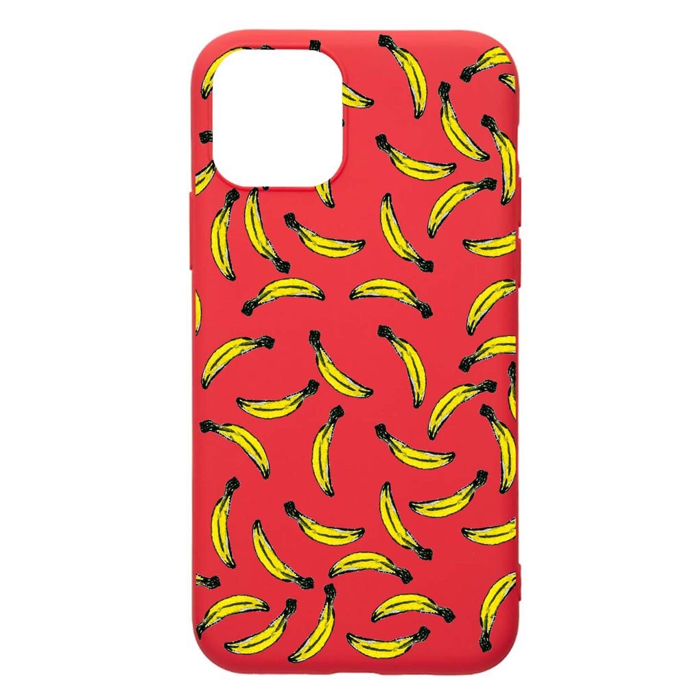 Husa Apple iPhone 12 Pro Max, Bananas, rezistenta la uzura, anti-alunecare, din silicon Premium, Red, R664
