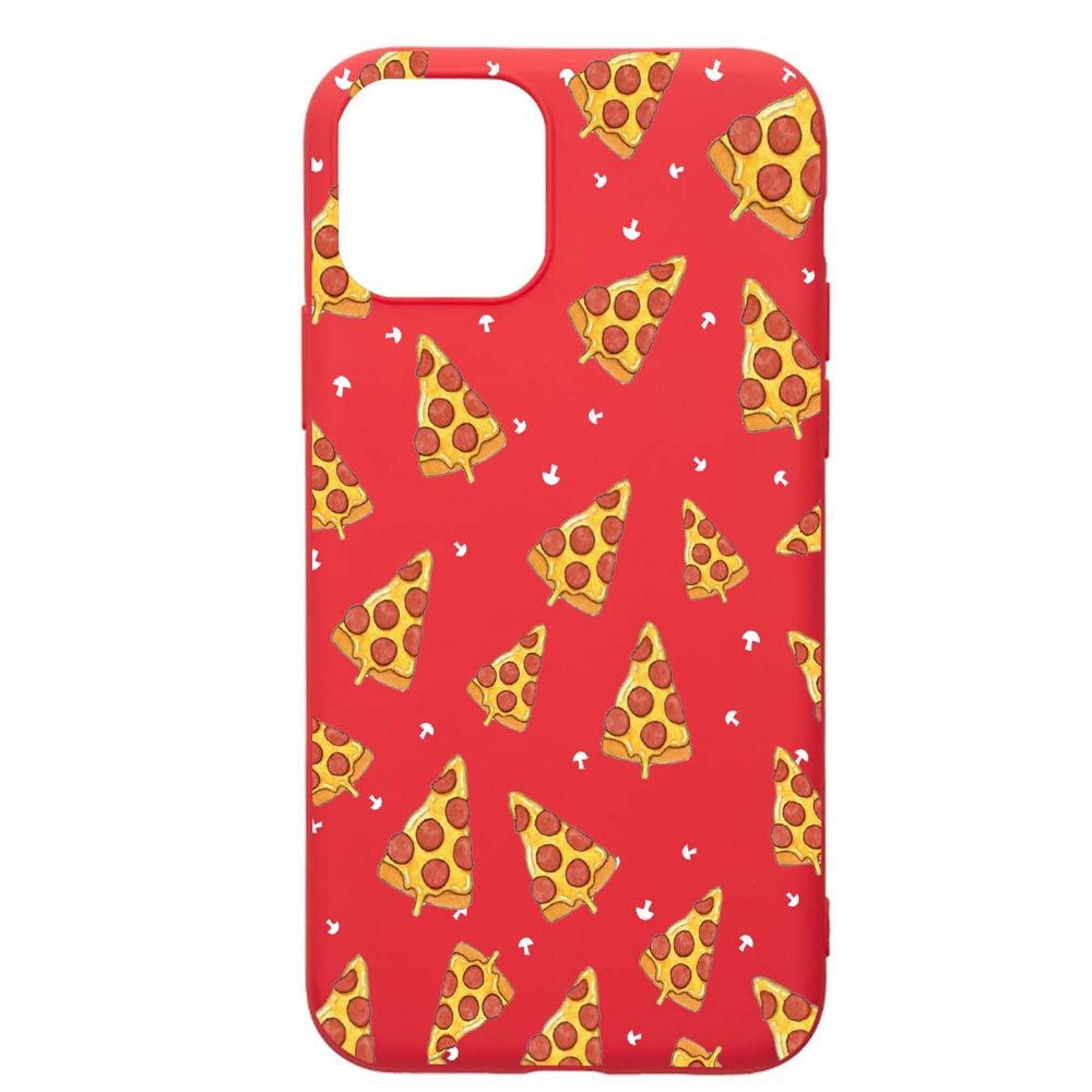 Husa Apple iPhone 12 Mini, Pizza, rezistenta la uzura, anti-alunecare, din silicon Premium, Red, R665