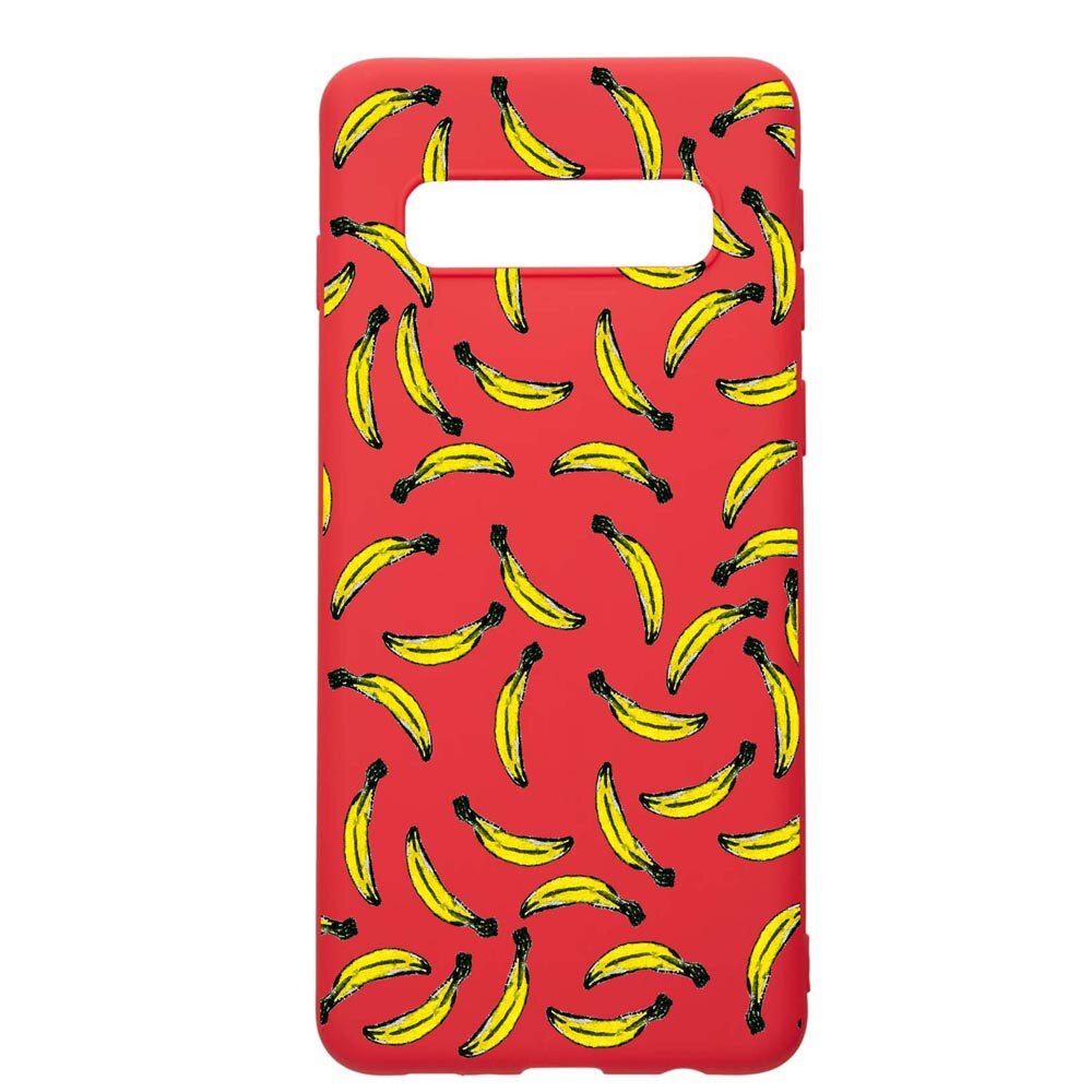 Husa Samsung Galaxy S10 Plus, Bananas, rezistenta la uzura, anti-alunecare, din silicon Premium, Red, R664