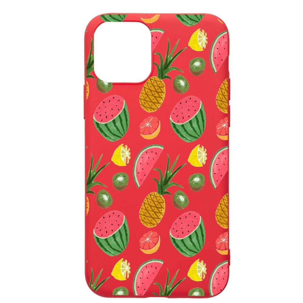Husa Apple iPhone 12 Pro, Ananas, rezistenta la uzura, anti-alunecare, din silicon Premium, Red, R666