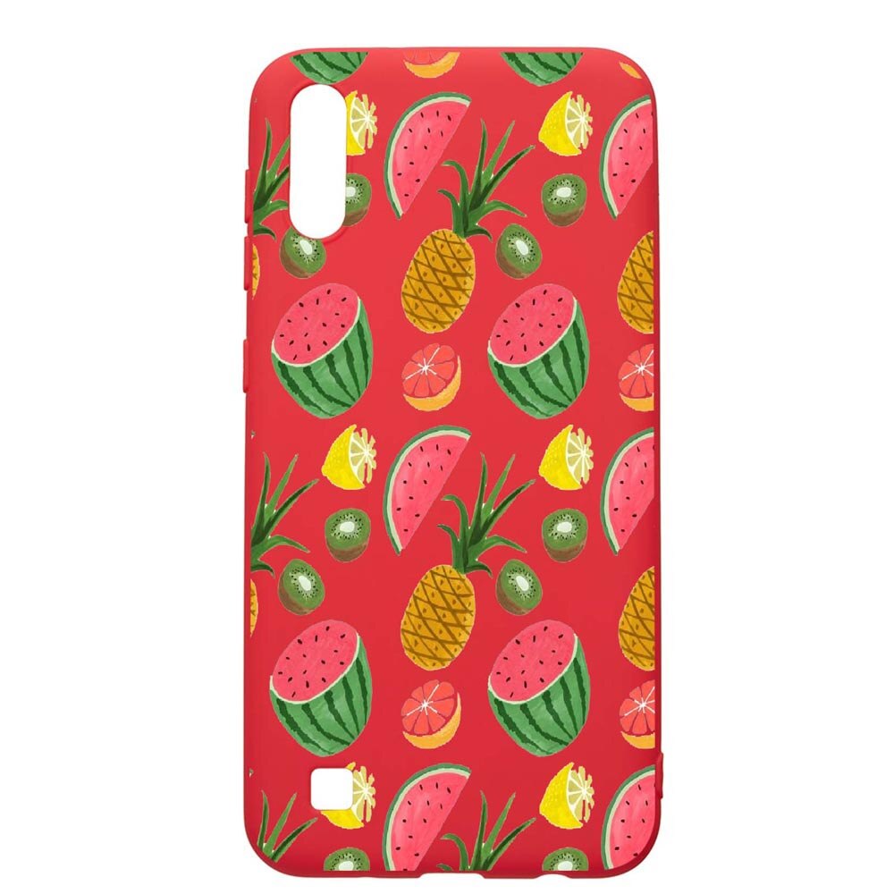 Husa Samsung Galaxy A10, Ananas, rezistenta la uzura, anti-alunecare, din silicon Premium, Red, R666