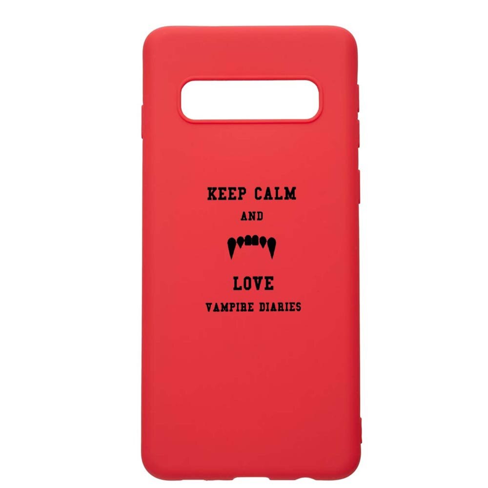 Husa Samsung Galaxy S10 Plus, Vampire Diaries - Keep Calm, rezistenta la uzura, anti-alunecare, din silicon Premium, Red, R581