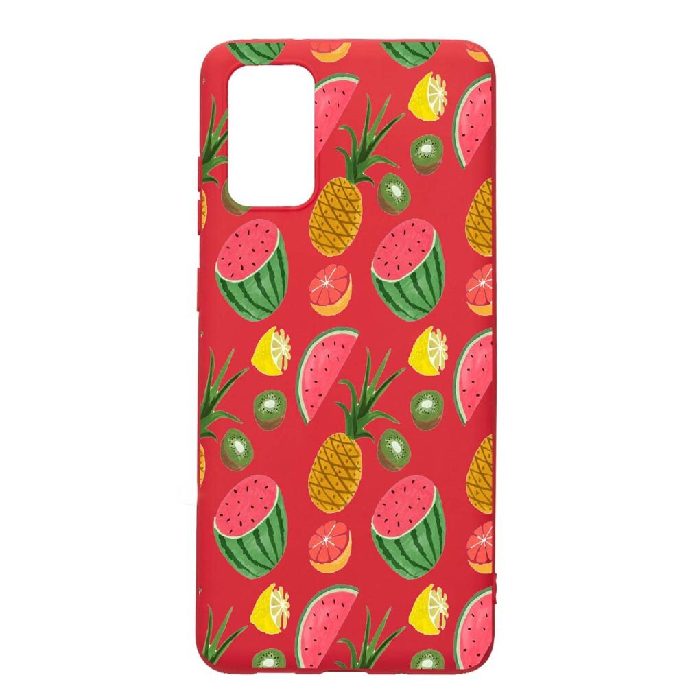 Husa Samsung Galaxy A51, Ananas, rezistenta la uzura, anti-alunecare, din silicon Premium, Red, R666