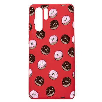 Husa Huawei P30 Pro, Donuts, rezistenta la uzura, anti-alunecare, din silicon Premium, Red, R667 Husa Huawei P30 Pro, Donuts, rezistenta la uzura, anti-alunecare, din silicon Premium, Red, R667
