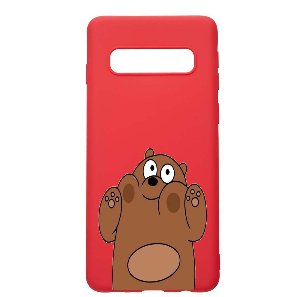 Husa Samsung Galaxy S10 Plus, We Bare Bears, rezistenta la uzura, anti-alunecare, din silicon Premium, Red, R589